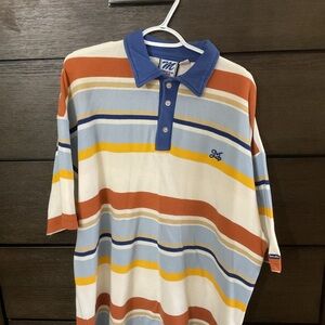 Mecca Polo Shirt with Blue Collar and Stripes